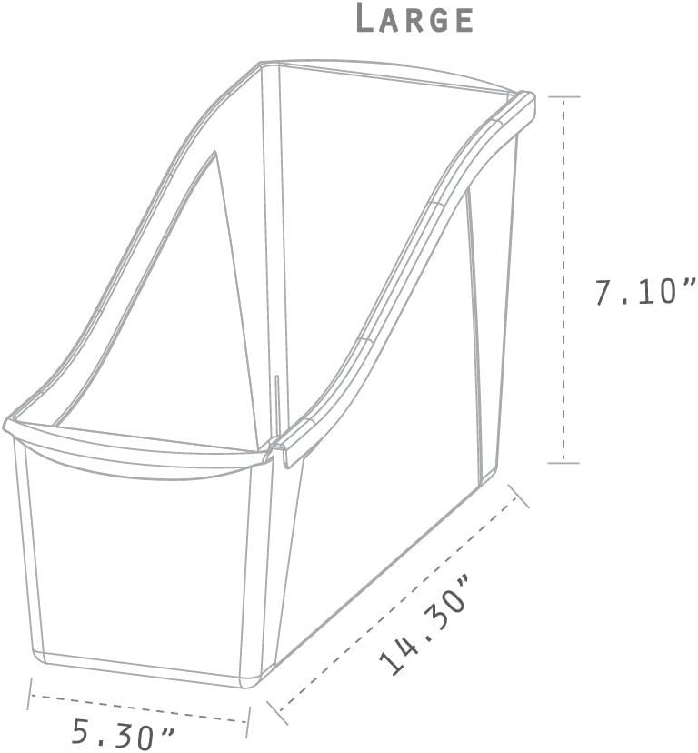 Storex Large Book Bin, Interlocking Plastic Organizer for Home, Office and Classroom, STEM Assortment, 6-Pack