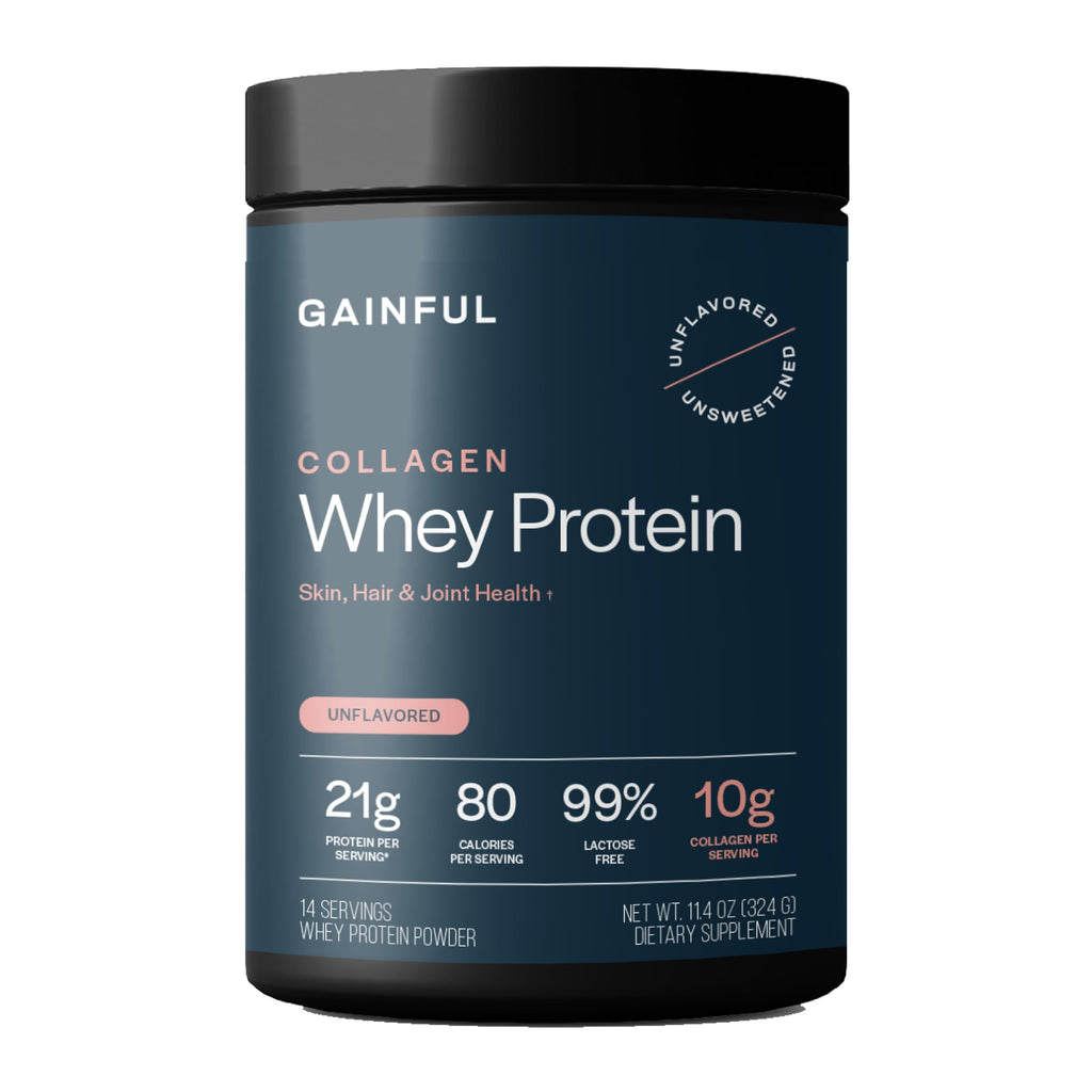 Gainful Whey Protein Isolate Powder, 25g Protein, Unflavored, 14 Servings