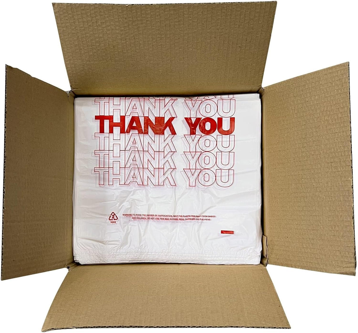 TashiBox 1000 Ct plastic bags/Shopping Bags/Thank You Bags/Reusable and Disposable Grocery Bags - Measures 11.5" X 6.25" X 21", 15mic, 0.6 Mil