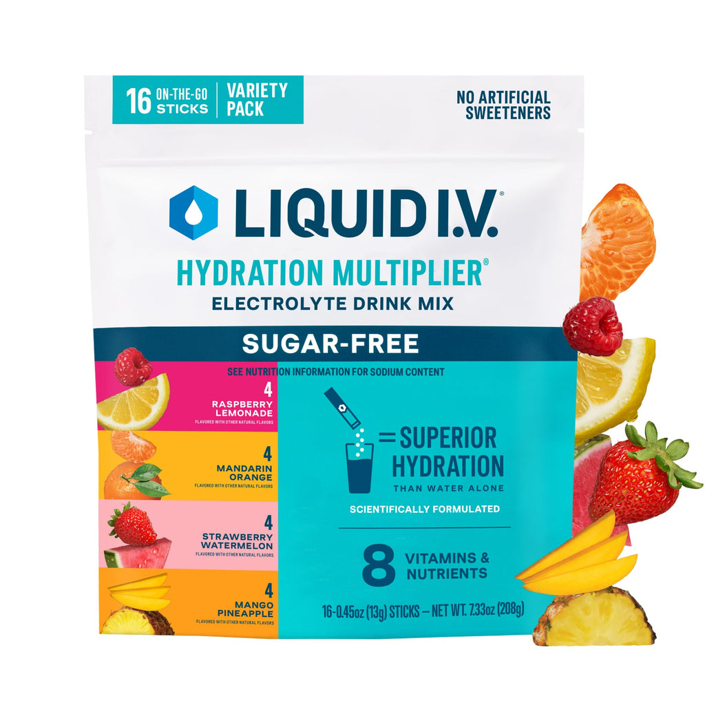 Liquid I.V. Sugar Free Electrolyte Packets, Classic Variety Pack, 16 Count