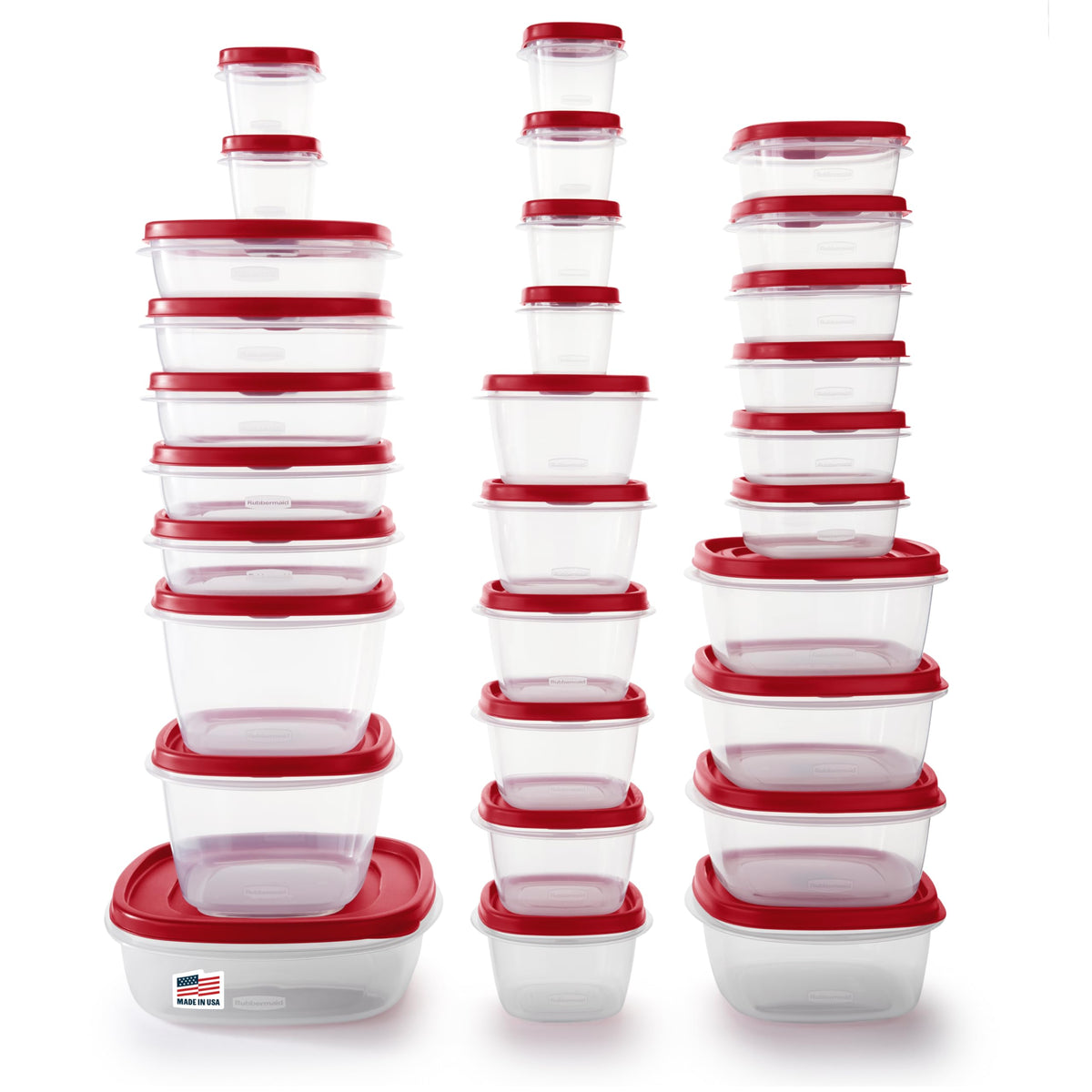 Rubbermaid EasyStore Large Containers, 18-Piece Set, Food Storage Containers with Lids