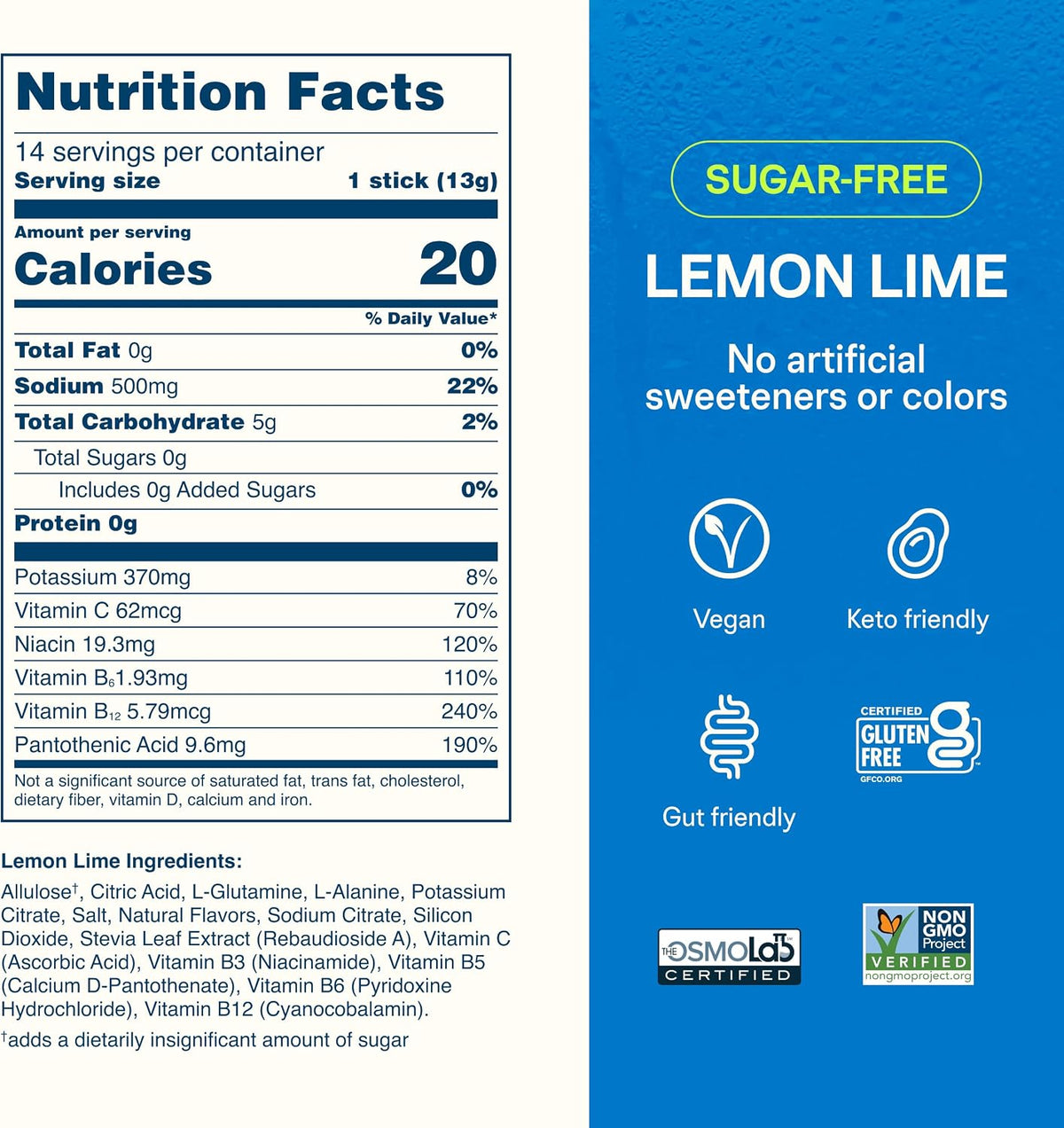 Liquid I.V. Sugar Free Hydration Electrolytes, Lemon Lime, 42 Count