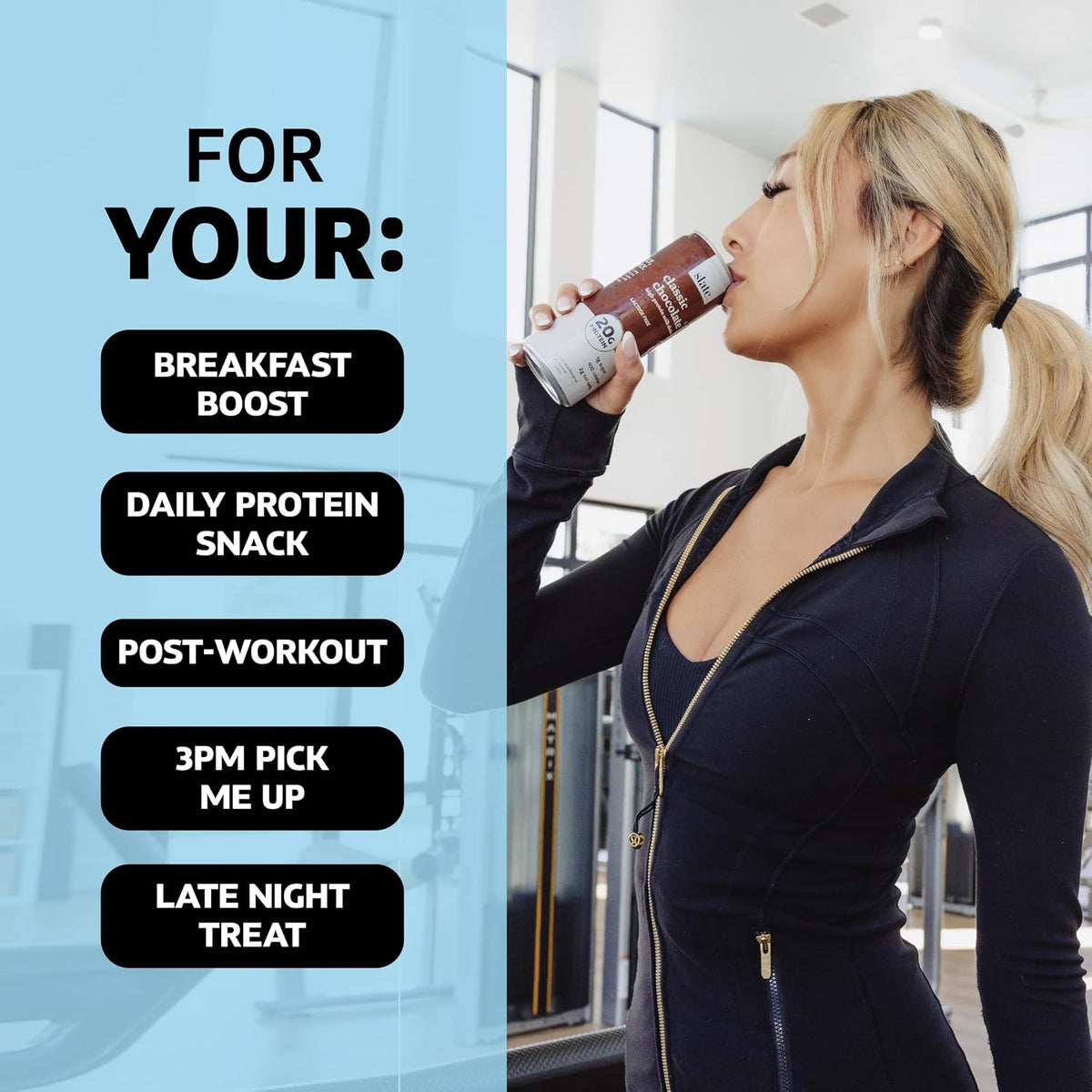 Slate Milk Dark Chocolate 20g High Protein Milk Shake (12 Cans)