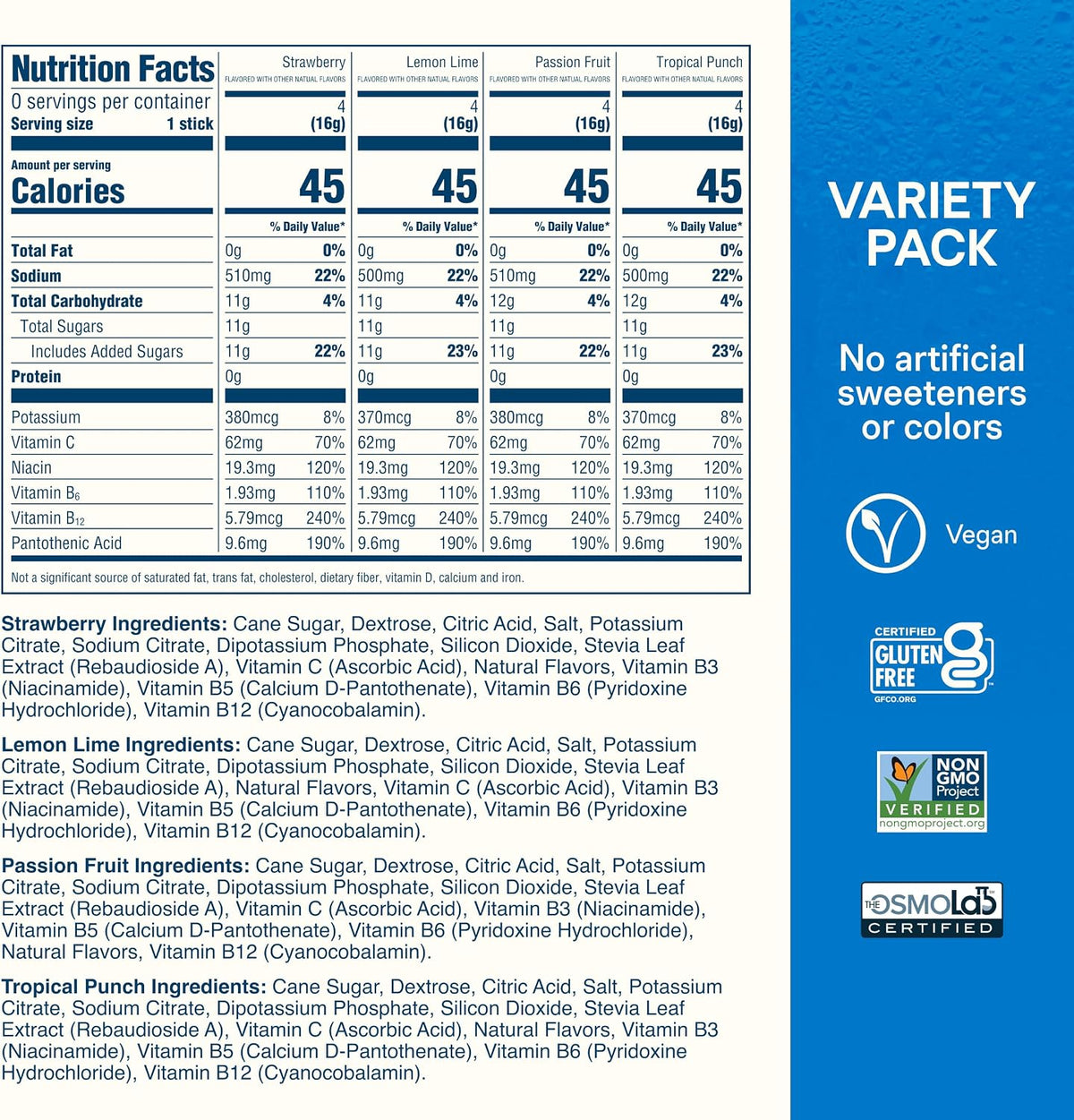 Liquid I.V. Electrolyte Powder, Signature Variety Pack, 16 Count
