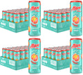 Alani Nu JUICY PEACH, Sugar Free, Low Calorie Energy Drinks, 200mg Caffeine, Biotin, B Vitamins, Zero Sugar, 10 Calories, 12 Fl Oz Cans, 24 Pack